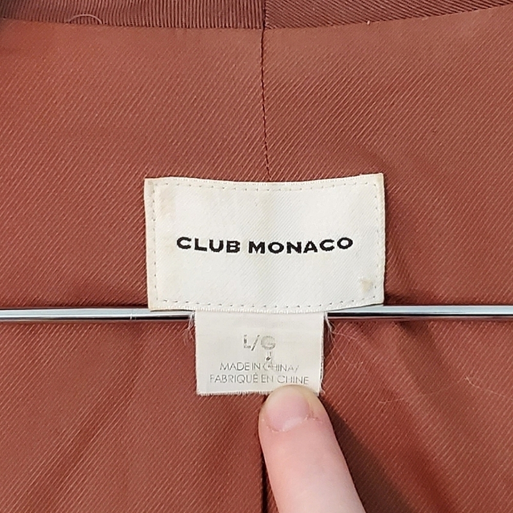 Club Monaco Jacket Blazer 'Richi' Moto Drapy Lightweight Cropped Lyocell (Large) - Picture 6 of 11